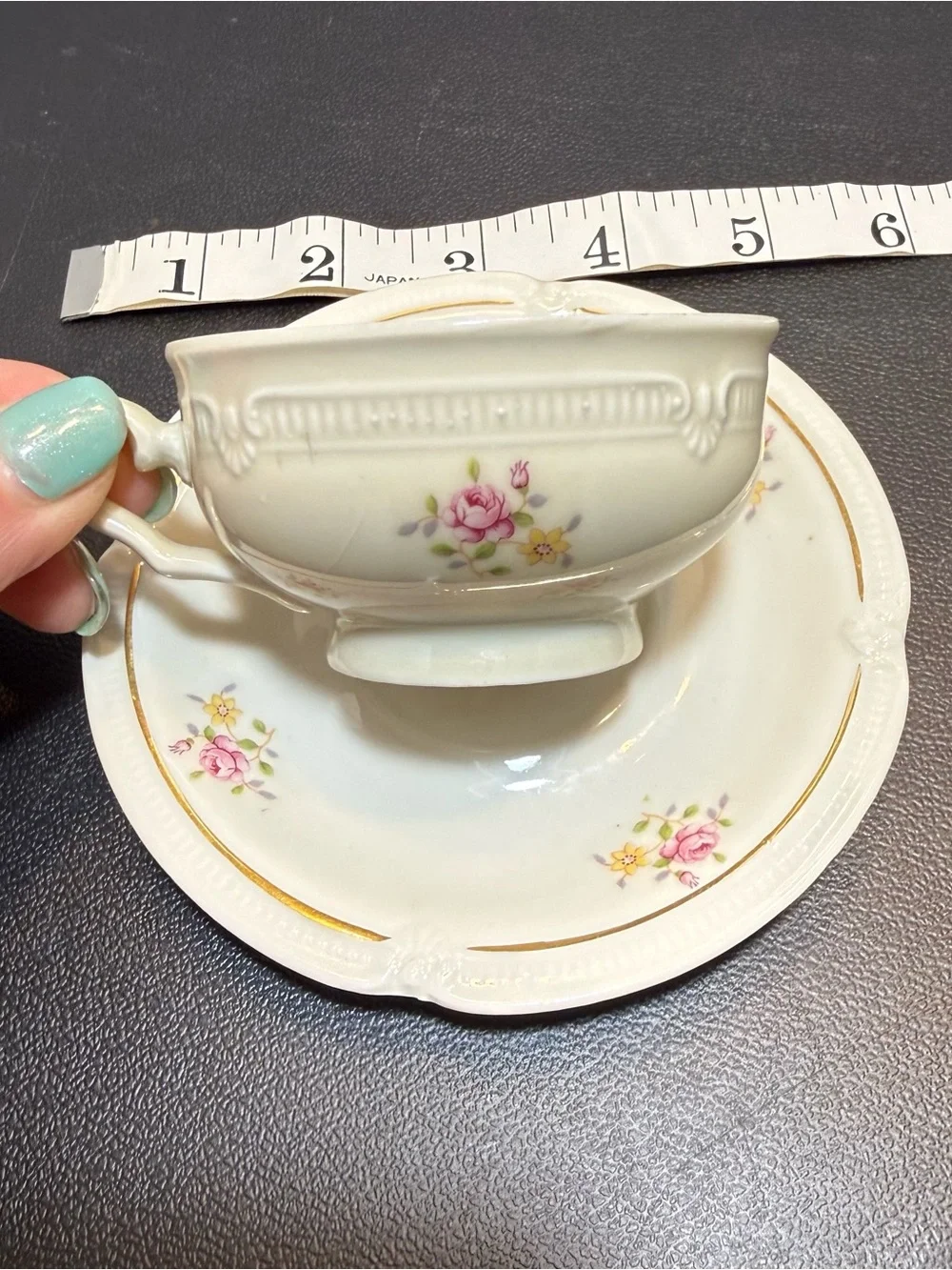 Bavaria Ivory Floral Teacup and Saucer Set - U.S./ Germany